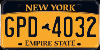 NY license plate GPD4032