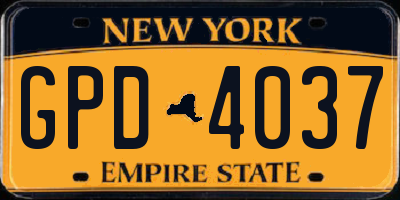 NY license plate GPD4037