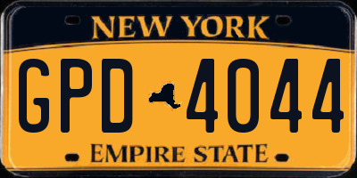 NY license plate GPD4044