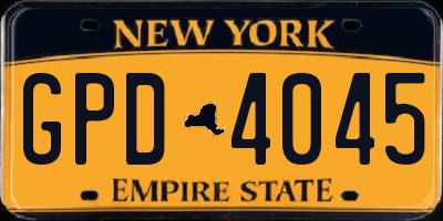 NY license plate GPD4045