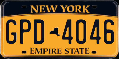 NY license plate GPD4046
