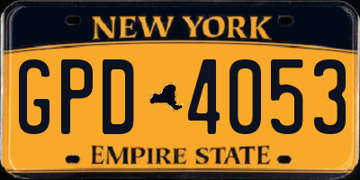 NY license plate GPD4053