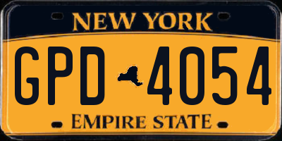 NY license plate GPD4054