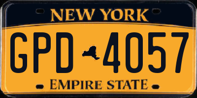 NY license plate GPD4057