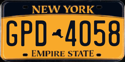 NY license plate GPD4058