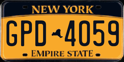 NY license plate GPD4059