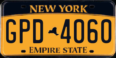 NY license plate GPD4060