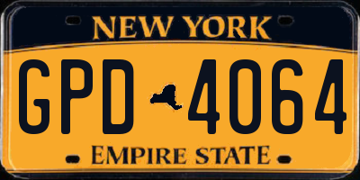 NY license plate GPD4064