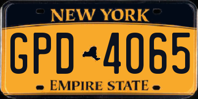 NY license plate GPD4065