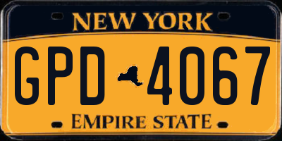 NY license plate GPD4067