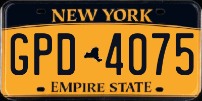 NY license plate GPD4075