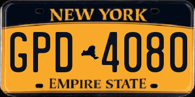 NY license plate GPD4080