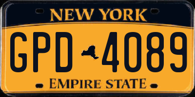 NY license plate GPD4089