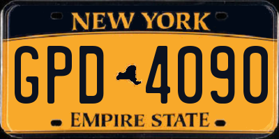 NY license plate GPD4090