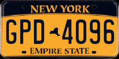 NY license plate GPD4096