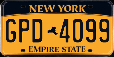 NY license plate GPD4099