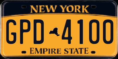 NY license plate GPD4100