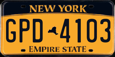 NY license plate GPD4103