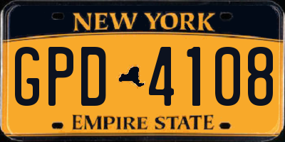 NY license plate GPD4108