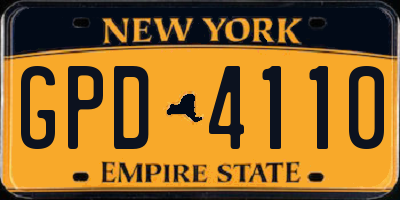 NY license plate GPD4110