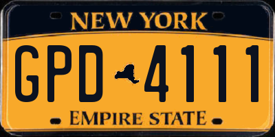 NY license plate GPD4111