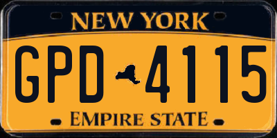 NY license plate GPD4115
