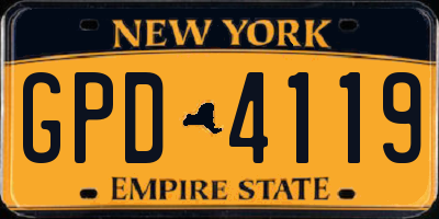 NY license plate GPD4119
