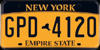 NY license plate GPD4120