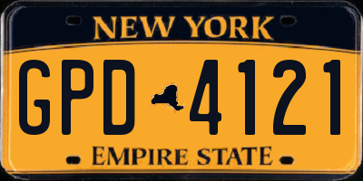 NY license plate GPD4121