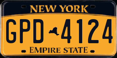 NY license plate GPD4124