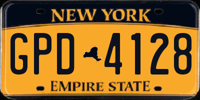 NY license plate GPD4128