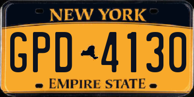 NY license plate GPD4130