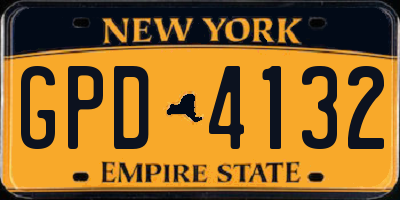 NY license plate GPD4132
