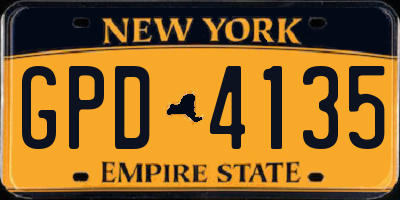 NY license plate GPD4135