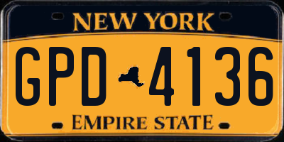 NY license plate GPD4136