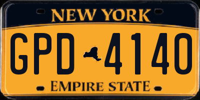 NY license plate GPD4140