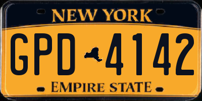 NY license plate GPD4142