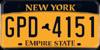 NY license plate GPD4151