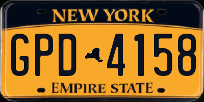 NY license plate GPD4158