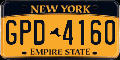 NY license plate GPD4160