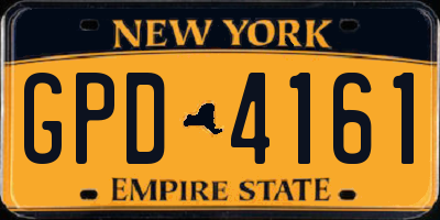NY license plate GPD4161