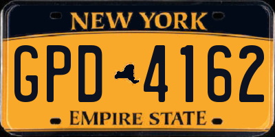 NY license plate GPD4162