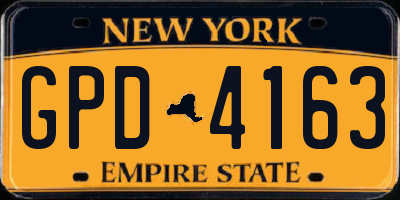 NY license plate GPD4163