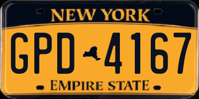NY license plate GPD4167