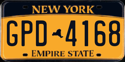 NY license plate GPD4168
