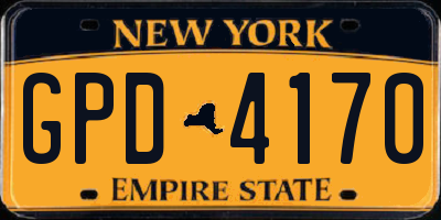 NY license plate GPD4170
