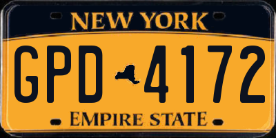 NY license plate GPD4172