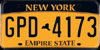 NY license plate GPD4173
