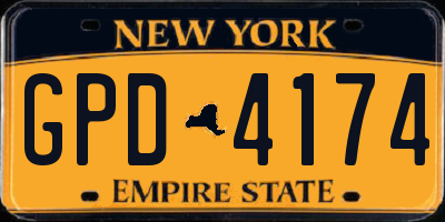 NY license plate GPD4174