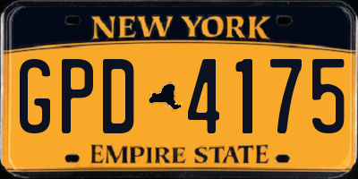 NY license plate GPD4175